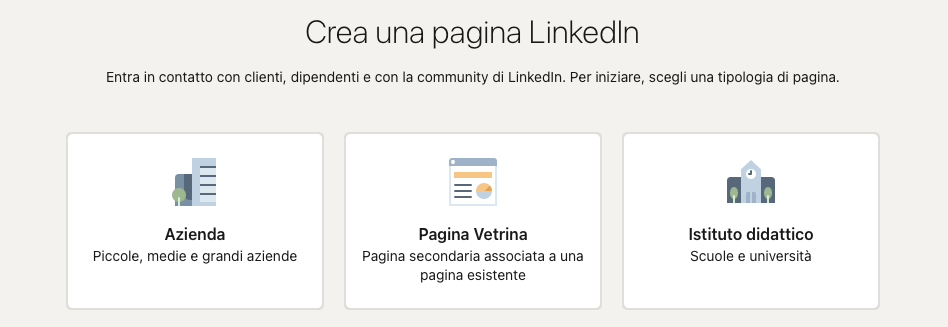 creare una pagina linkedin